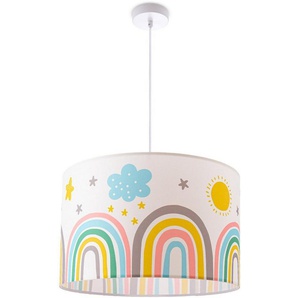 Paco Home Pendelleuchte Tweet 462, ohne Leuchtmittel, Lampe Kinderzimmer Deckenlampe Regenbogen Sonne Wolken Sterne E27