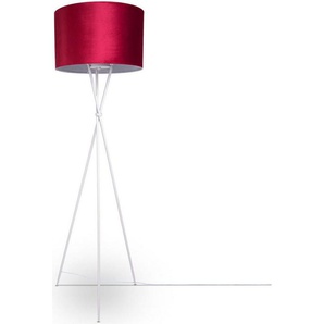 Paco Home Stehlampe Kate uni Color, ohne Leuchtmittel, Wohnzimmer Dreibein Standleuchte Velour Höhe 177,5cm Filigran E27