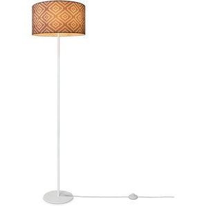 Paco Home Stehlampe Luca Stella, ohne Leuchtmittel, Standleuchte Stoff Lampenschirm Retro Vintage E27 Textilschirm