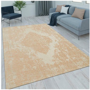 Paco Home Teppich Mariba 200, rechteckig, Höhe: 13 mm, Kurzflor, meliert, Orient-Optik, Hoch-Tief Effekt, Wohnzimmer