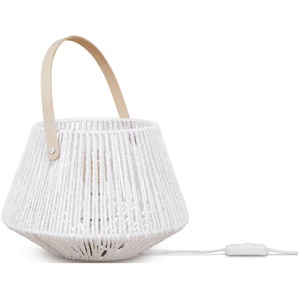 Paco Home Tischleuchte CISCO, ohne Leuchtmittel, Schreib Nachttisch Lampe Leselampe Lederband Korb E27