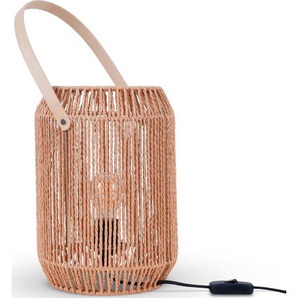 Paco Home Tischleuchte NANDO, ohne Leuchtmittel, Tischlampe Schreibtischlampe Beistelltisch Lampenschirm Boho Korb E27