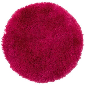 pad SHAUN Sitzkissen aus Lammfell - fuchsia - Ø 35 cm