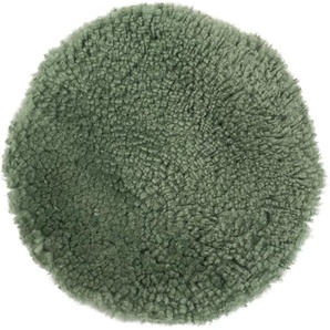 pad SHAUN Sitzkissen aus Lammfell - green - Ø 35 cm