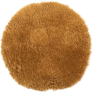 pad SHAUN Sitzkissen aus Lammfell - mustard - Ø 35 cm