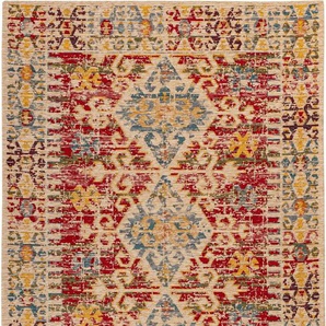 Padiro Teppich Charme 125, rechteckig, Höhe: 5 mm, Chenille Flachgewebe im Vintage Stil, Wohnzimmer