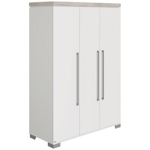 Paidi Babykleiderschrank Kira, Eiche, Grau, Weiß, Metall, 6 Fächer, 135.3x193.1x55.6 cm, Blauer Engel, Goldenes M, erweiterbar, Beimöbel erhältlich, umfangreiches Zubehör erhältlich, Babymöbel, Babykleiderschrank