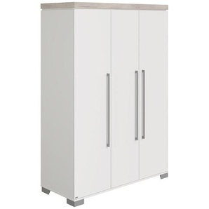 Paidi Babykleiderschrank Kira, Grau, Weiß, Eiche, Metall, 6 Fächer, 135.3x193.1x55.6 cm, Blauer Engel, Goldenes M, erweiterbar, Beimöbel erhältlich,