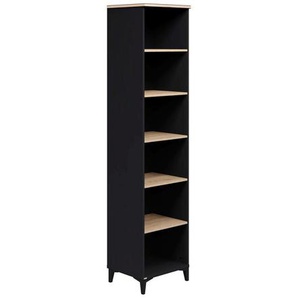 Paidi Babyregal Tomke , Schwarz, Eiche , Holzwerkstoff , 5 Fächer , 48.4x204.6x39.6 cm , Blauer Engel, Goldenes M , stehend , Kinder & Jugendmöbel, Kindermöbel, Kinderregale