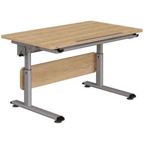 Paidi Jugendschreibtisch, Silber, Eiche, Metall, Holzwerkstoff, rechteckig, Kufe, 70x53-79x120 cm, Arbeitszimmer, Schreibtische, Jugend- &