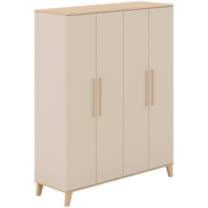 Paidi Kinderkleiderschrank Malio, Natur, Beige, Holzwerkstoff, 9 Fächer, 164x202.9x55.6 cm, Blauer Engel, Goldenes M, Beimöbel erhältlich, Kinder- &