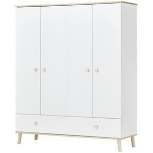 PAIDI Kleiderschrank 4-türig  Ylvie - weiß - Materialmix - 165,6 cm - 198,7 cm - 56,3 cm | Möbel Kraft