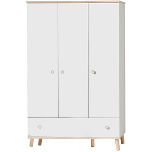 Paidi Kleiderschrank, Weiß, Birke, Holz, 7 Fächer, 1 Schubladen, 125.1x198.7x56.3 cm, Beimöbel erhältlich, umfangreiches Zubehör erhältlich, Kinder- &