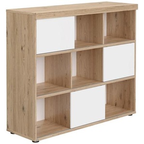 Paidi Regal, Weiß, Eiche, Holzwerkstoff, 2 Fächer, 126.9x109.7x42.6 cm, Beimöbel erhältlich, Wohnzimmer, Regale, Bücherregale