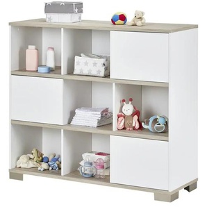 PAIDI Standregal mit Schiebetüren Carlo - weiß - Materialmix - 126,8 cm - 112,8 cm - cm 40,6 | Möbel Kraft