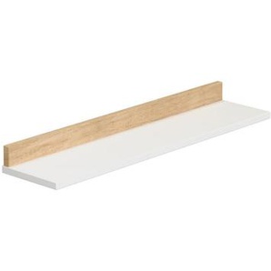 Paidi Wandboard Kira Eiche Nebraska/Kreideweiß , Weiß, Eiche , 94.8x8.2x22.5 cm , Blauer Engel, Goldenes M , Babymöbel, Babyregale