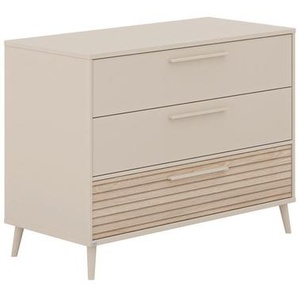 Paidi Wickelkommode Eefje, Beige, Holzwerkstoff, 3 Schubladen, 123.5x93.2x57.1 cm, Blauer Engel, Goldenes M, Babymöbel, Wickelkommoden & Zubehör, Wickelkommoden
