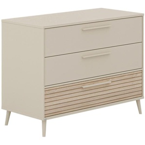 PAIDI Wickelkommode EEFJE Kommode in modernem Design, Cashmere-Beige mit Groovy-Oak, in verschiedenen Breiten und Ausführungen