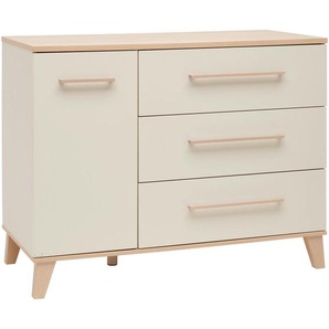 Paidi Wickelkommode Malio, Kirschbaum, Beige, Holzwerkstoff, 2 Fächer, 3 Schubladen, 123.5x94.9x55.6 cm, Blauer Engel, Goldenes M, Babymöbel,