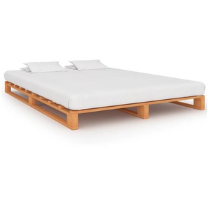 Palettenbett Braun Kiefernholz 140x200 cm