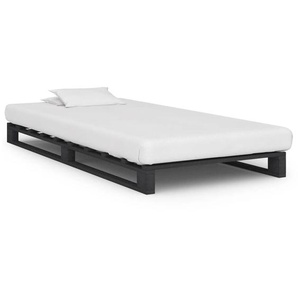 Palettenbett Grau Massivholz Kiefer 90×200 cm