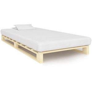 Palettenbett Massivholz Kiefer 90×200 cm