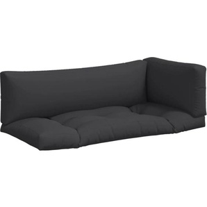 Palettenkissen 3-tlg. Schwarz Stoff Vidaxl