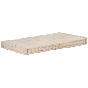 Palettenkissen Baumwolle 120×80×10 cm Beige