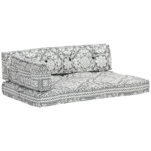 Palettensofa-Auflage Hellgrau Stoff Patchwork 120x80x39 cm