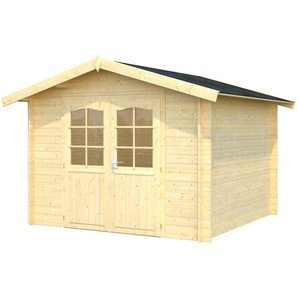 Gartenhaus PALMAKO Lotta Gartenhäuser Gr. ohne Fußboden, ohne Dacheindeckung, beige (natur) Gartenhäuser aus Holz 7,3 qm