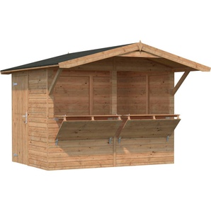 Gerätehaus PALMAKO Marktstand Stella Gerätehäuser braun (hellbraun) Geräteschuppen hellbraun