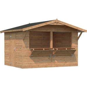 Gerätehaus PALMAKO Marktstand Stella Gerätehäuser braun (hellbraun) Geräteschuppen hellbraun