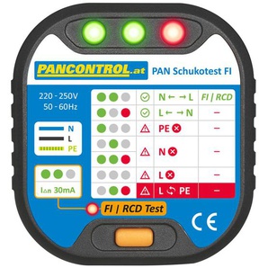PANCONTROL PAN Steckdosen-Prüfer + FI-Tester PAN Socket-Tester FI