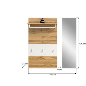 Paneel mit Spiegel   ¦ holzfarben ¦ Holzwerkstoff ¦ Maße (cm): B: 90 H: 106