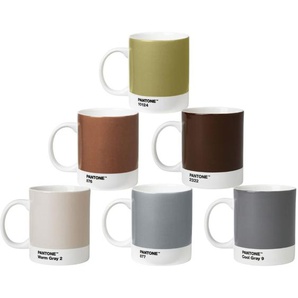 Pantone Porzellan-Becher - 6er Set - Metalltöne - 6er Set - 375 ml - Ø 8,4 x 9,8 cm