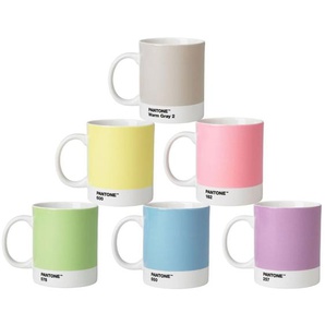 Pantone Porzellan-Becher - 6er Set - Pastelltöne - 6er Set - 375 ml - Ø 8,4 x 9,8 cm