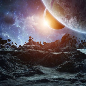 Papermoon Fototapete GALAXIE-WELTALL UNIVERSUM PLANETEN SOLAR SYSTEM STERNE
