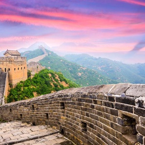 PAPERMOON Fototapete Great Wall of China Tapeten Gr. B/L: 5 m x 2,8 m, Bahnen: 10 St., bunt (mehrfarbig) Fototapeten