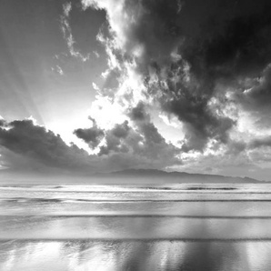 Papermoon Fototapete Himmel und Meer Schwarz & Weiß