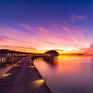 Papermoon Fototapete HOLZ-BRÜCKE-PIER STEG MEER SEE STRAND SONNE THAILAND