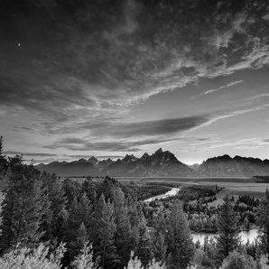 Papermoon Fototapete Landschaft Schwarz & Weiß