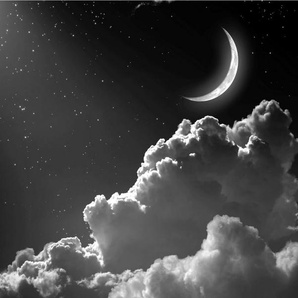 Papermoon Fototapete Nachthimmel Schwarz & Weiß