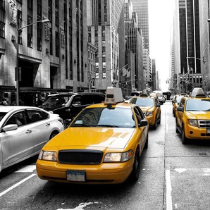Papermoon Fototapete New York taxis Schwarz & Weiß