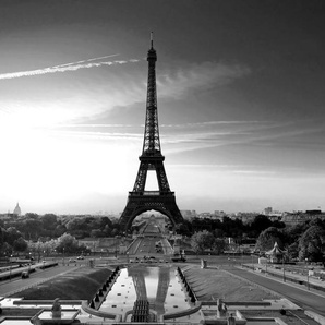 Papermoon Fototapete Paris Eiffelturm Schwarz & Weiß
