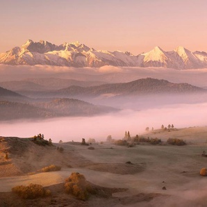 PAPERMOON Fototapete Photo-Art KRZYSZTOF MIERZEJEWSKI, NEBEL TATRA Tapeten Gr. B/L: 4,50 m x 2,80 m, Bahnen: 9 St., bunt Fototapeten