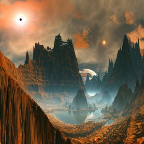 Papermoon Fototapete PLANETEN-FUTURISTISCH WELTRAUM MOON GALAXIE UNIVERSUM