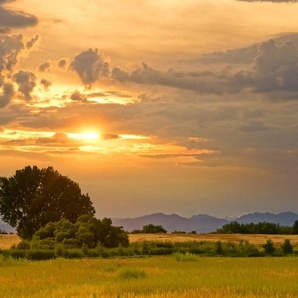 Papermoon Fototapete Sonnenuntergangslandschaft