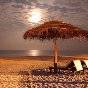 PAPERMOON Fototapete Sunser Beach Tapeten Gr. B/L: 5 m x 2,8 m, Bahnen: 10 St., bunt (mehrfarbig) Fototapeten