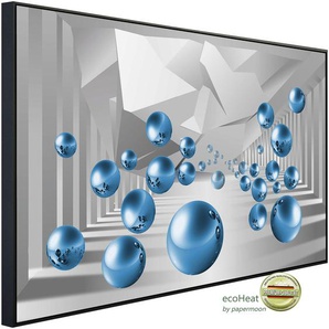 PAPERMOON Infrarotheizung Abstrakt 3D Effekt Blau Heizkörper Gr. B/H/T: 120 cm x 60 cm x 3 cm, 750 W, bunt (kunstmotiv im aluminiumrahmen) Heizkörper