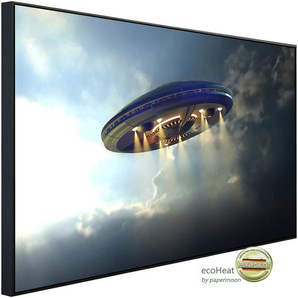 PAPERMOON Infrarotheizung Außerirdisches UFO Heizkörper Gr. B/H/T: 120 cm x 60 cm x 3 cm, 750 W, bunt (kunstmotiv im aluminiumrahmen) Heizkörper